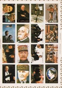 Ajman 1973 DE GAULLE KENNEDY CHURCHILL BONAPARTE Sheet Perforated Mint (NH)