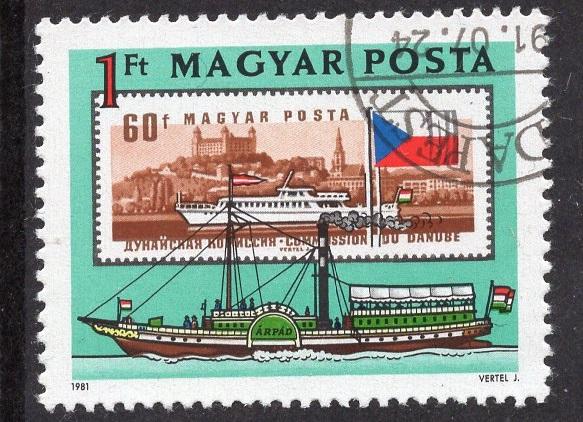 Hungary  #2706 1981 cancelled  Danube commission  1fo.  Arpad