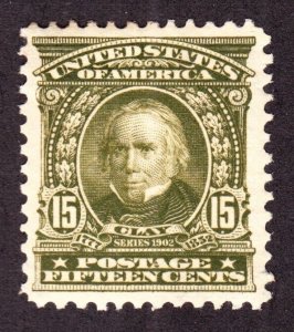 US 309 15c Clay Mint VF-XF OG H SCV $180 (003)