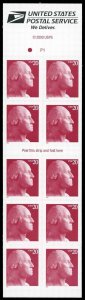 2001 20c George Washington, Pane of 10 Scott 3482 Mint F/VF NH