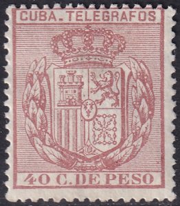 Cuba 1890 telégrafo Ed 71 telegraph MNG(*)