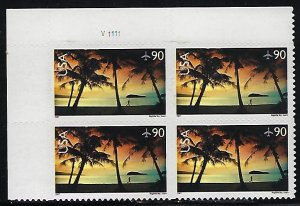 Catalog # C143 Plate Block of 4 Hagatna Bay Guam Air Mail