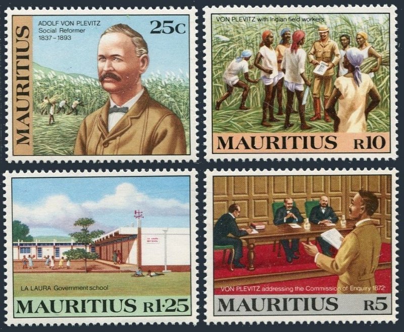 Mauritius 579-582, MNH. Mi 575-578. Adolf von Plevitz, Social reformer, 1983.
