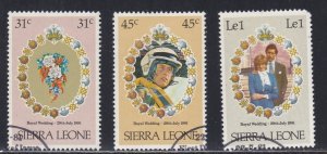 Sierra Leone # 509, 511, 514, Royal Wedding, Used, 1/2 Cat.