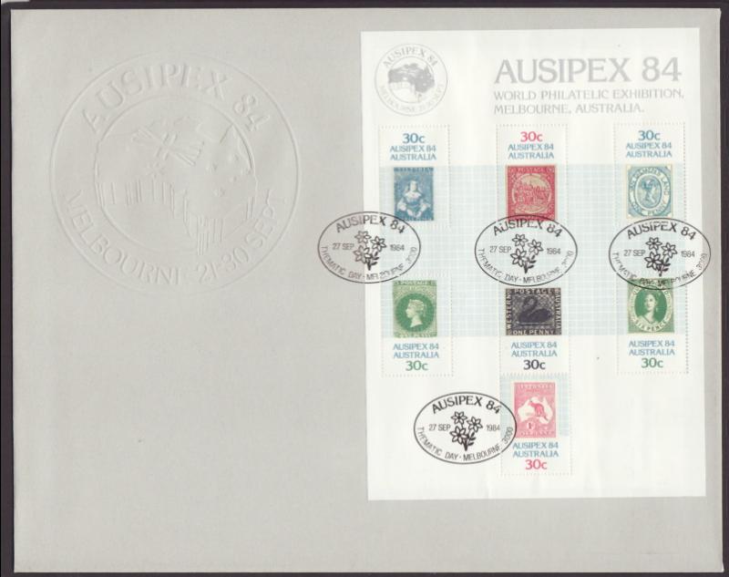 Australia 926 Ausipex 84 Stamp on Stamp U/A FDC