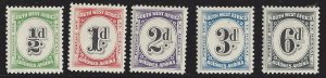 South West Africa #J86-90 Mint set, postage dues, issued 1951