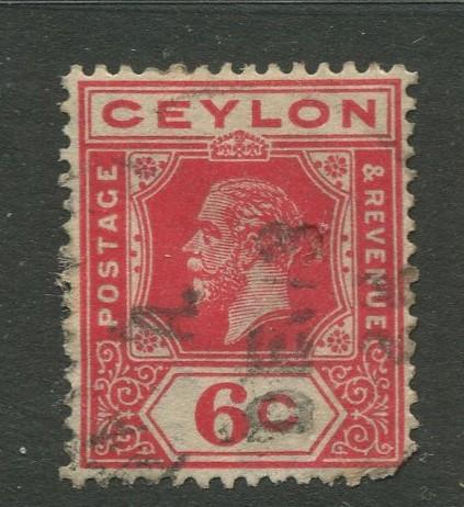 Ceylon #230  Used  1921  Single 6c Stamp