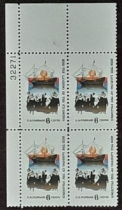 US Scott # 1420; 6c Pilgrims Landing from 1970; MNH, og, VF plate block of 4