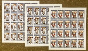 Stamps Full Set In Sheets Scout / Insects-mushrooms Malagasy 1991 Perf.-