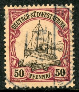 Germany 1901 Southwest Africa 50pf Yacht Unwmk Scott 20 VFU E285