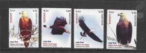 BIRDS - BANGLADESH #885a-d  FISH EAGLE MNH