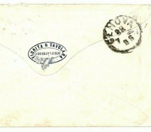 BRAZIL Transatlantic Cover DOM PEDRO FRANKING 1886 Italy Maritime{samwells}F197a