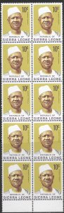Sierra Leone #427 bottom edge block of 10 MNH 1972