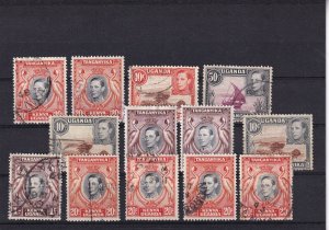 SA25f  Kenya, Uganda, Tanganyika selection of used stamps with King George VI