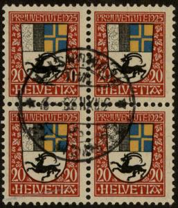 Switzerland Swiss Block of 4 1925 Pro Juventute #35 Used 59175