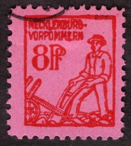 1945, Germany, Soviet Occ. of Mecklenburg-Vorpommern 8pf, Used, Sc 12N4a