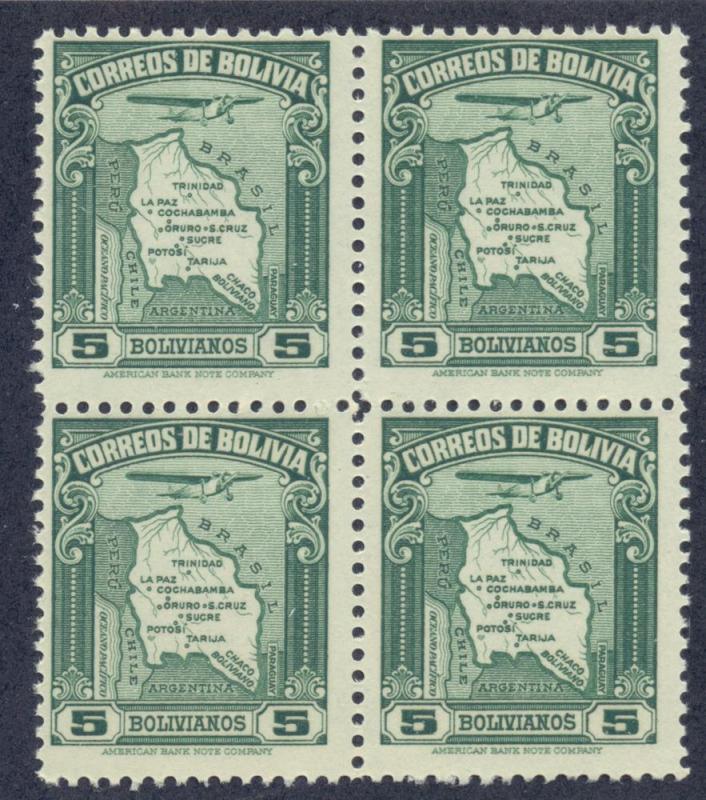 BOLIVIA SC# C50 FINE MNH 1935 Block of 4