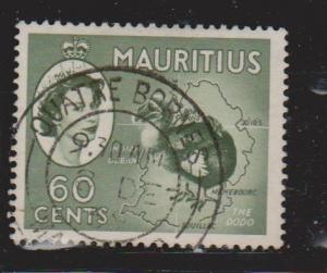 MAURITIUS Scott # 261 Used - QEII Bird & Map