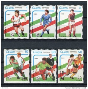 CUBA Sc# 3108-3113 WORLD CUP SOCCER football ITALY  Cpl Set of 6  1989 MNH