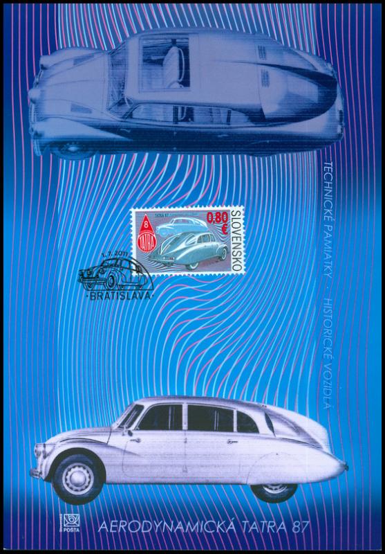 SLOVAKIA / 2011, (Colle. Sheet) Veteran Motor Cars – Aerodynamic Tatra 87, MNH