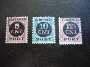 Stamps - Netherlands - Scott# J77-J79- Used Part Set of 3 Stamps