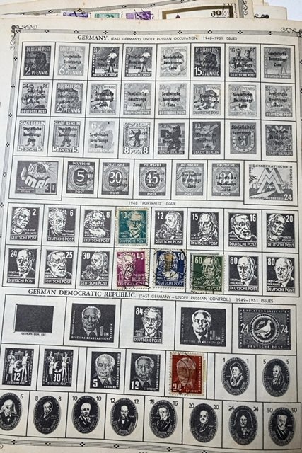 OLD GERMANY STAMPS HINGED ON ALBUM PAGE