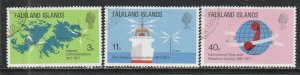 1977 Falkland Islands - Sc 157-9 - used VF - 3 single - Telecommunications