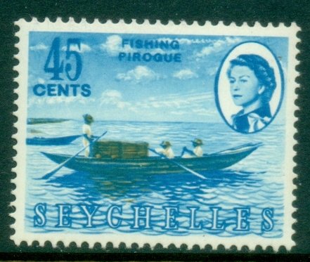 Seychelles 1962-69 QEII Pictorial 45c Fishing Pirogue MLH