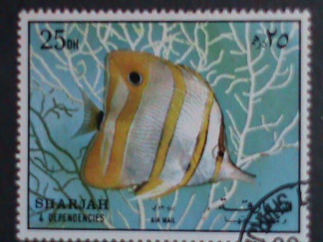 SHARJAH-UNDER WATER WORLD-LOVELY TROPICAL FISHES-SUPER LARGE USED STAMPS SET