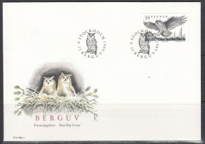 Sweden Scott 1761 FDC - Eagle Owl