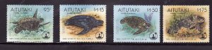 Aitutaki-Sc#513-16- id7-unusd NH set -Marine Life-Sea Turtles-Reptiles-1995-