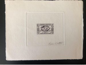 1949 Tunisia Mi. 355 Artist Proof Proof Childhood Works-