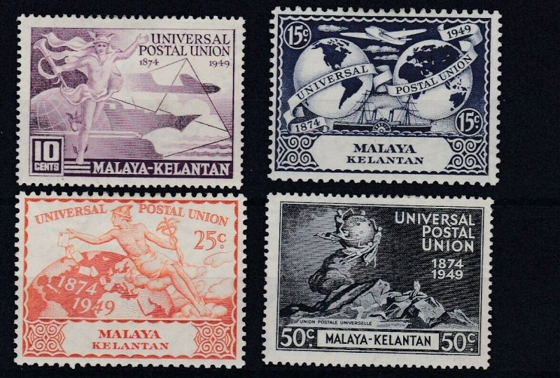 MALAYA  KELANTAN     1949  UPU SET OF 4  MH 