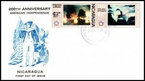 Nicaragua C910a US Bicentennial U/A FDC