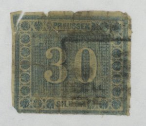 Prussia 22 used printed from the back on transparent paper (C 394)
