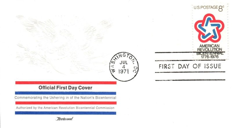 FLEETWOOD OFFICIAL FIRST DAY COVER U.S.A. BICENTENNIAL STAMP 8c FIRST DAY COVER