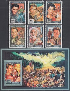 MALI Sc # 693-9 CPL MNH SET & S/S - MOTION PICTURES CENTENARY