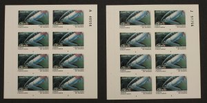 CANADA REVENUE BCF7p MINT SET OF 2 PANES OF 8 BRITISH COLUMBIA FISHING STAMPS