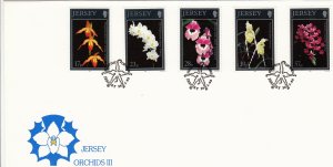 Jersey 1993 Orchids on Official FDC