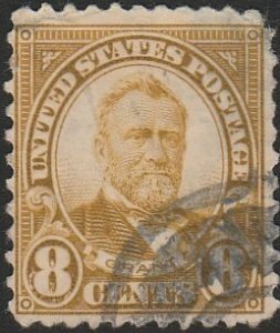 USA #640 1927 8c Olive Green Ulysses S. Grant USED-NH.