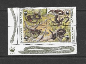 SNAKES - MOLDOVA #72  WWF   (margin) MNH