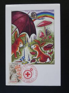 rabbit snail mushroom meteorology Red Cross 1975 maximum card 75197