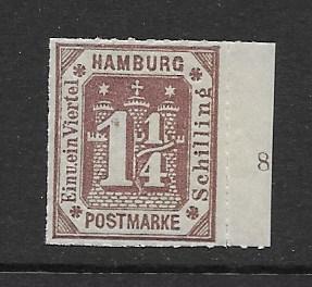 Germany Hamburg 24 MNH  vf. see desc. 2019 CV $40.00