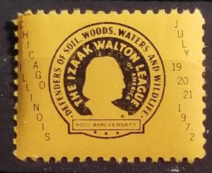 IZAAK WALTON Chicago 50th Anniversary Cinderella US Poster Stamp MNH OG z1916