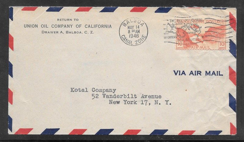 Canal Zone #C9 on Airmail MAY/14/1946 Cover(A1542) Around the World in Covers