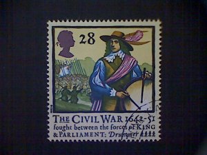 Great Britain, Scott #1455, used(o), 1992, Civil War: A Drummer, 28p