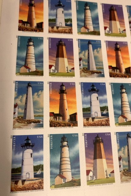 2013 US Scott #4791-95, New England Coastal Lighthouses Sheet of 20 Forever MNH