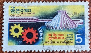 Ceylon #380 Used Single Wrinkle Exhibition Buildings Cogwheels L39