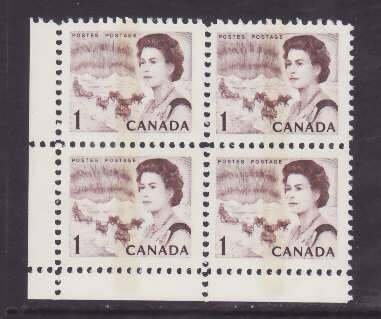 Canada-Sc#454piv- id9-unused 1c NH Centennial corner block-LL-PVA-WCB-LF-1972-