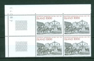 Iceland. 1982 Co-Op,Horses 10.00 Kr. Plate # 64087. Block of 4,Mnh. Scott# 559.